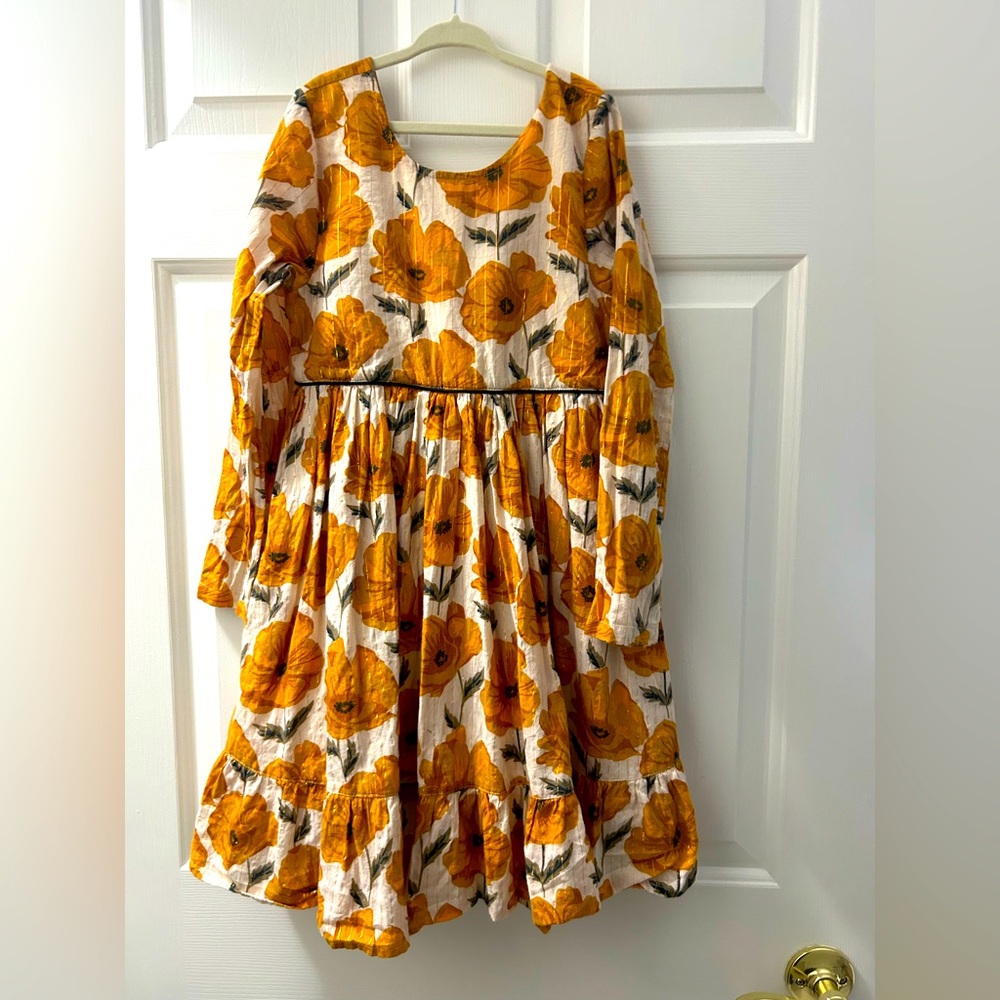 Girls gold floral Pink Chicken dress size 8